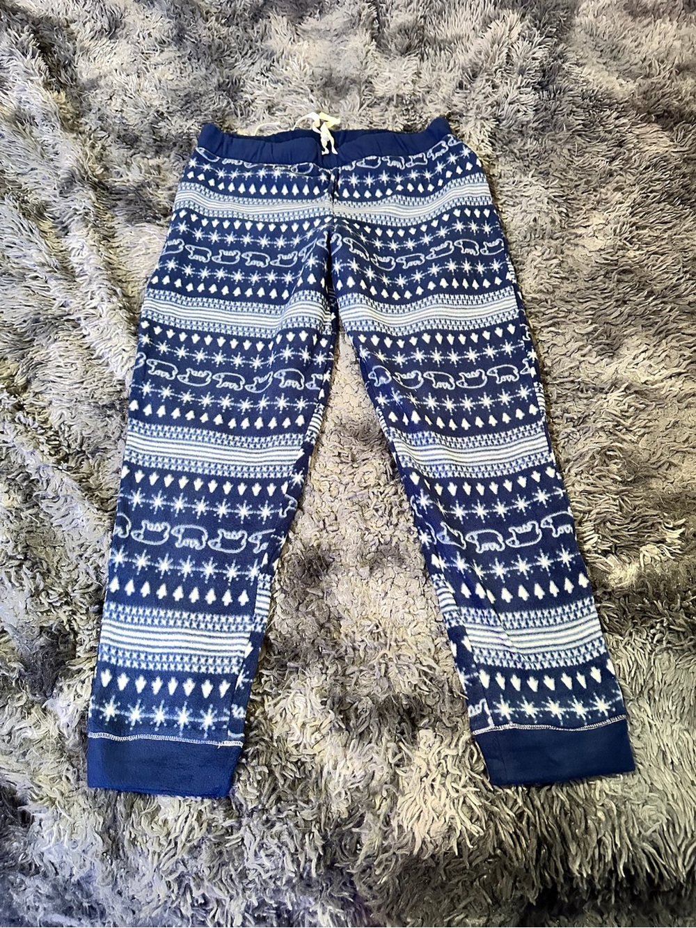 Cuddl Duds Navy & White Fair Isle Fleece Pajama Pants